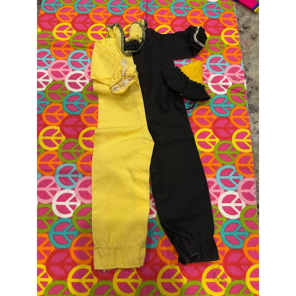 Vintage Mattel Barbie Ken Doll Yellow and black clown outfit with felt hat